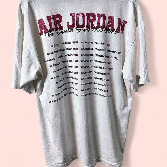 Vintage Style Michael Jordan T-shirt featuring Air Jordan Series On Back - Picture 3 of 5